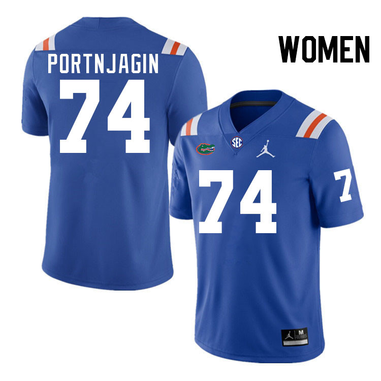 Women #74 Noel Portnjagin Florida Gators College Football Jerseys Stitched-Throwback